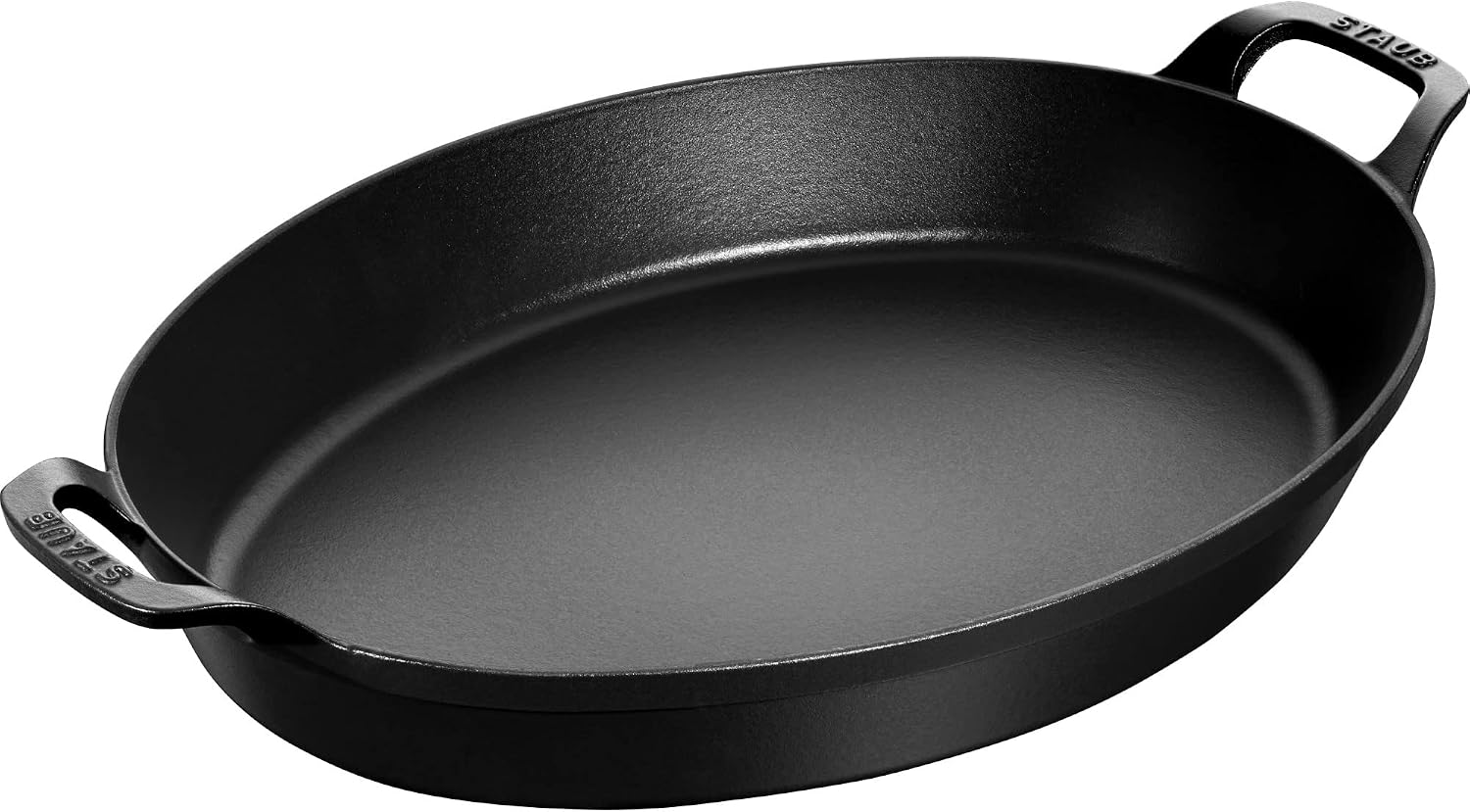 Staub Cast Iron 14.5-inch X 11.2-inch Oval Baking Dish – Matte Black, Made in France