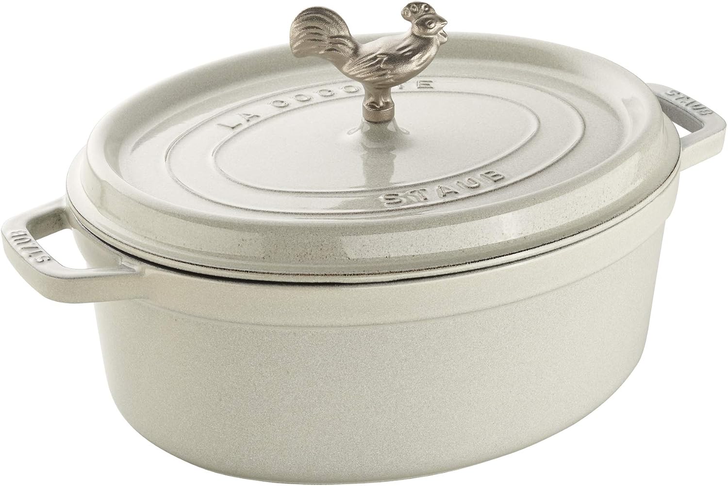 Staub Cast Iron 5.75-qt Coq au Vin Cocotte – White Truffle, Made in France