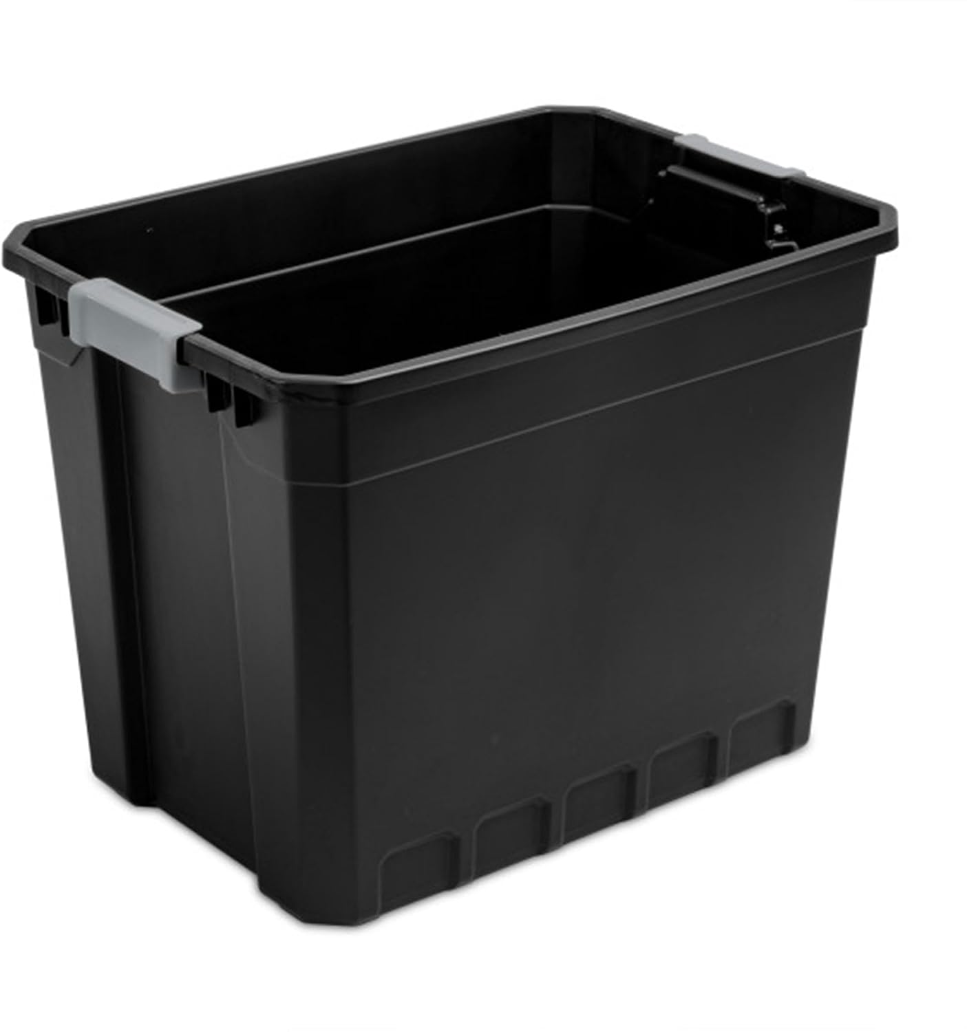 Sterilite 16-Pack Plastic Storage Bins with Lids, Stackable Containers, 27 Gallon, Black
