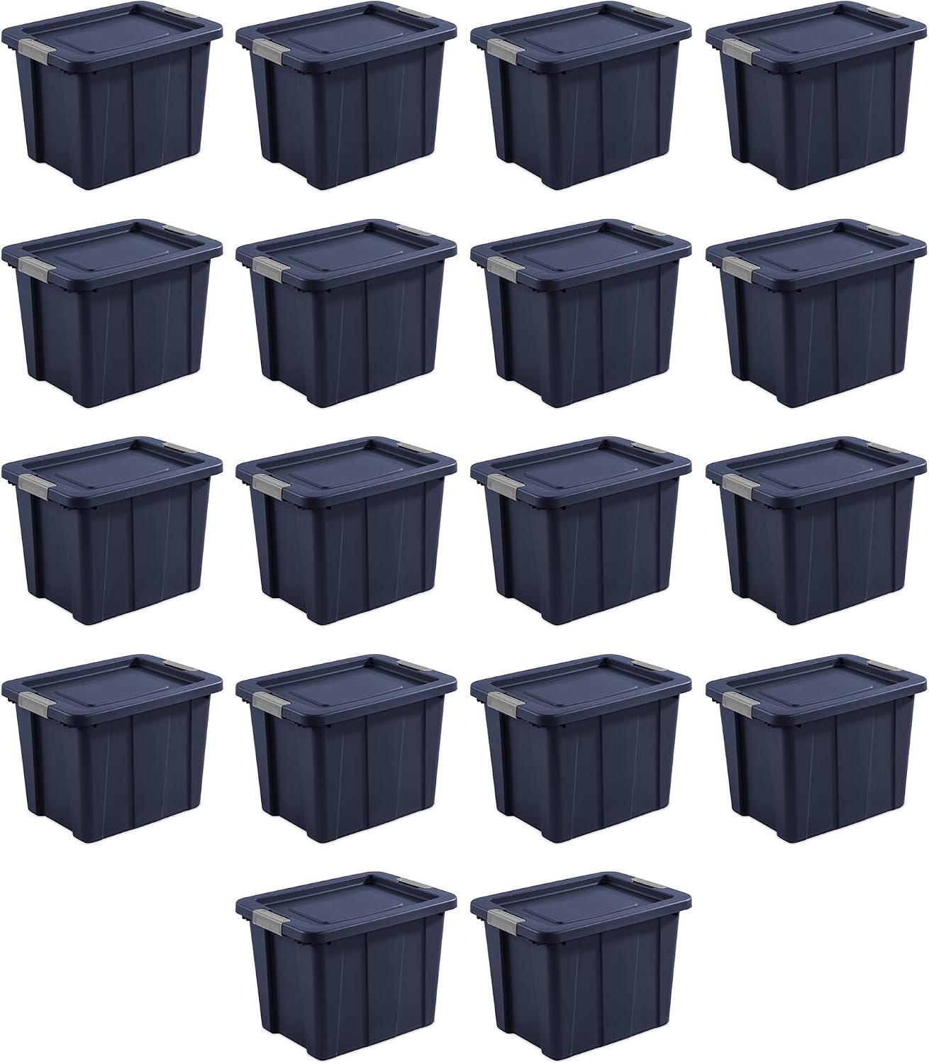 Sterilite 18-Pack Storage Bins with Lids, Heavy Duty Totes, Tuff1, 18 Gallon, Dark Indigo