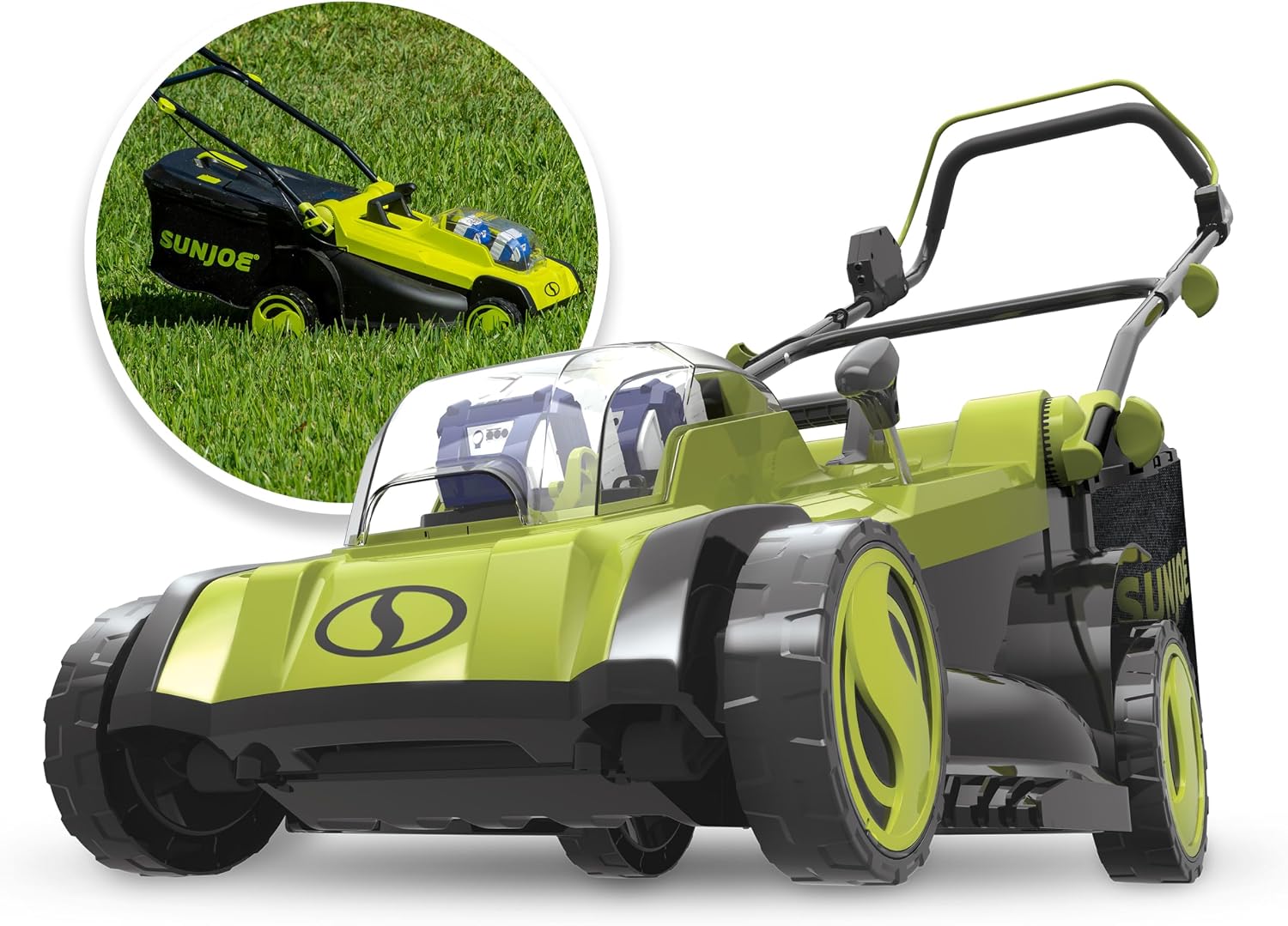 Sun Joe 24V-X2-17LM 48-Volt 17-Inch Mulching Walk-Behind Lawn Mower w/ 2x 4.0-Ah Battery and Charger