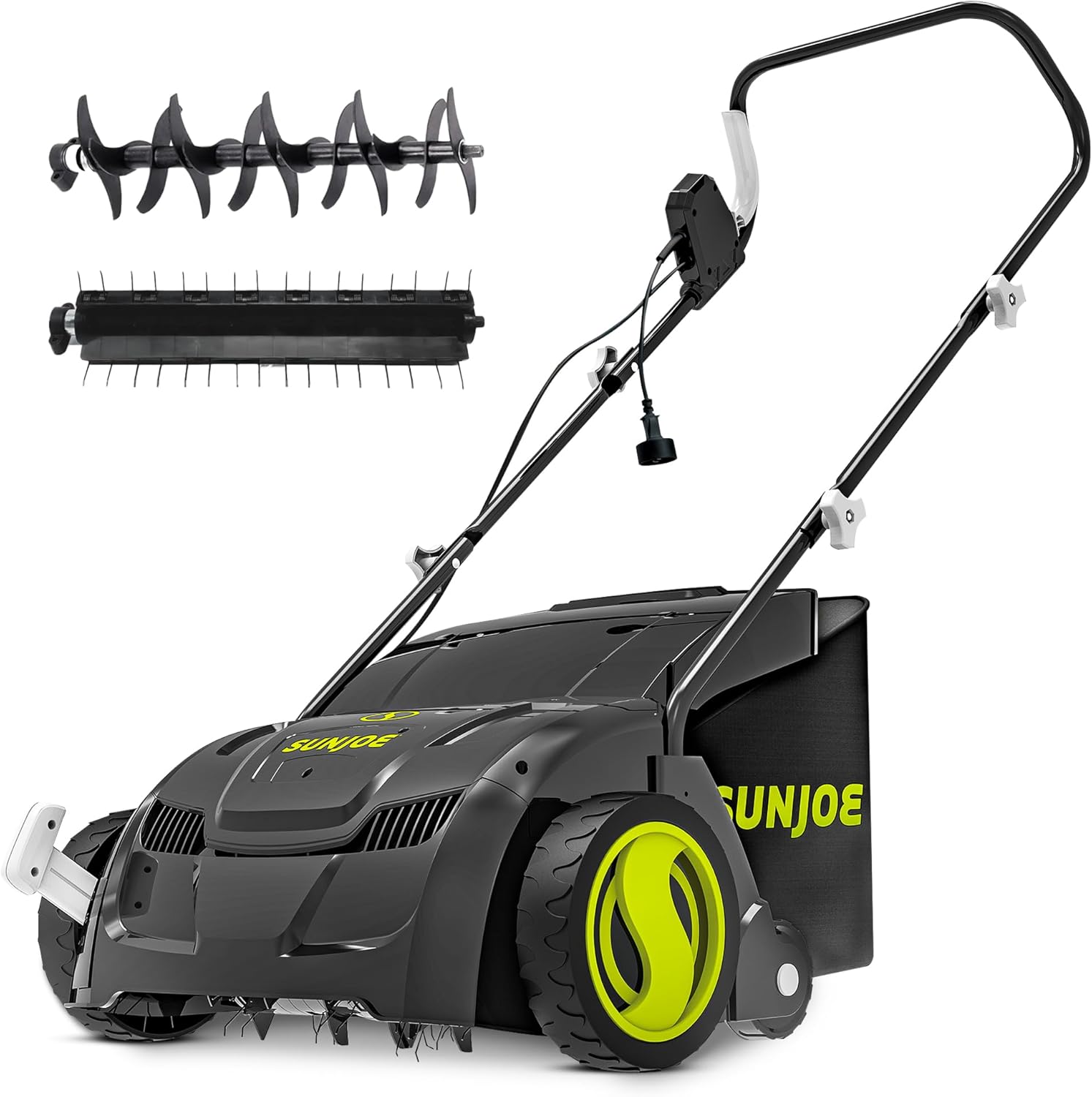Sun Joe Electric Lawn Dethatcher & Scarifier with 8-Gal Bag, 12 Amp, 13 Inch, Black