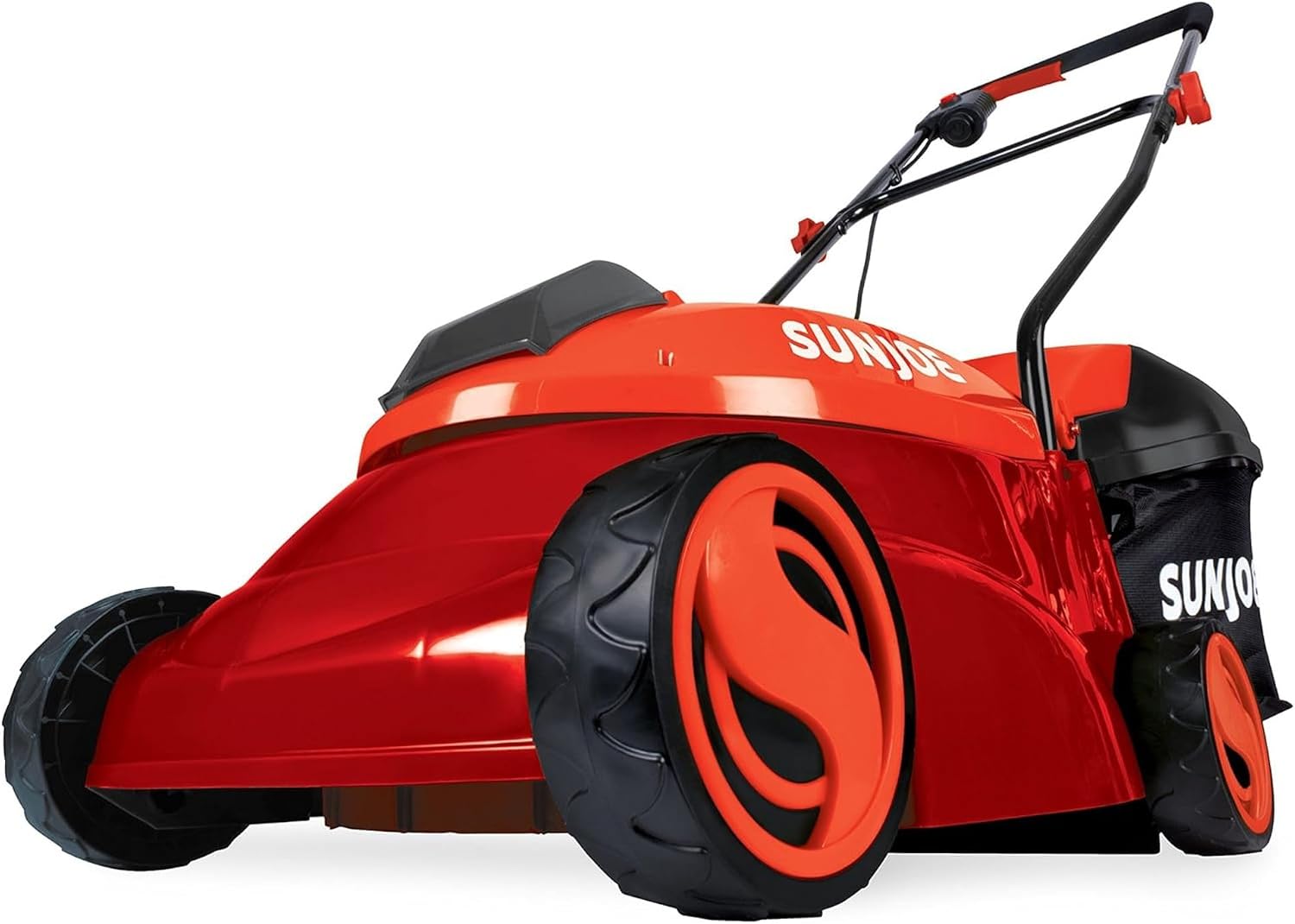 Sun Joe MJ401C-XR-RED 14-Inch 28-Volt 5-Amp Cordless Lawn Mower w/Brushless Motor, Lightweight, Red