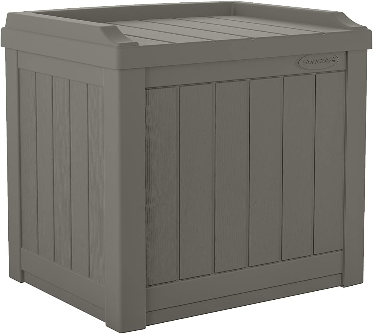 Suncast 22 Gallon Indoor or Outdoor Backyard Patio Small Storage Deck Box, Stone Gray