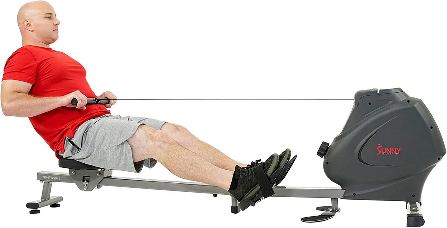 Sunny Health & Fitness Magnetic Rower – Foldable, Full-Body Workout, Digital Monitor, Bluetooth, SunnyFit App Compatible – Classic