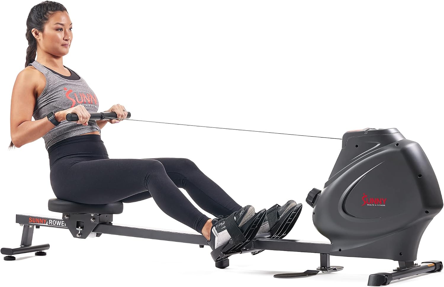 Sunny Health & Fitness Magnetic Rower – Foldable, Full-Body Workout, Digital Monitor, Bluetooth, SunnyFit App Compatible – Smart