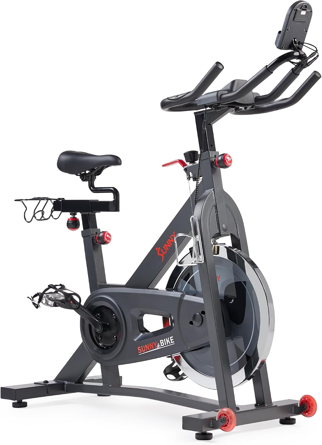 Sunny Health & Fitness Smart Pro Indoor Cycling Exercise Bike, Felt Resistance and Belt Drive, Free SunnyFit App Connection – SF-B901SMART