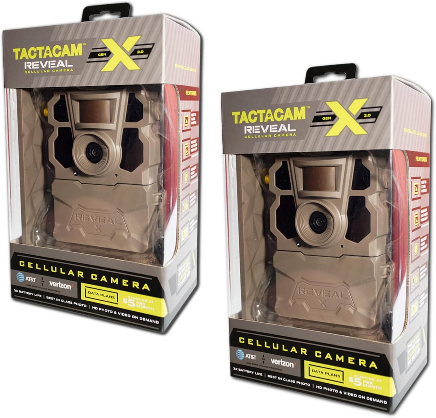 TACTACAM 2 Pack Reveal X Gen 2.0 LTE Cellular Trail Camera (TA-TC-XG2) for Hunting, Security, Surveillance