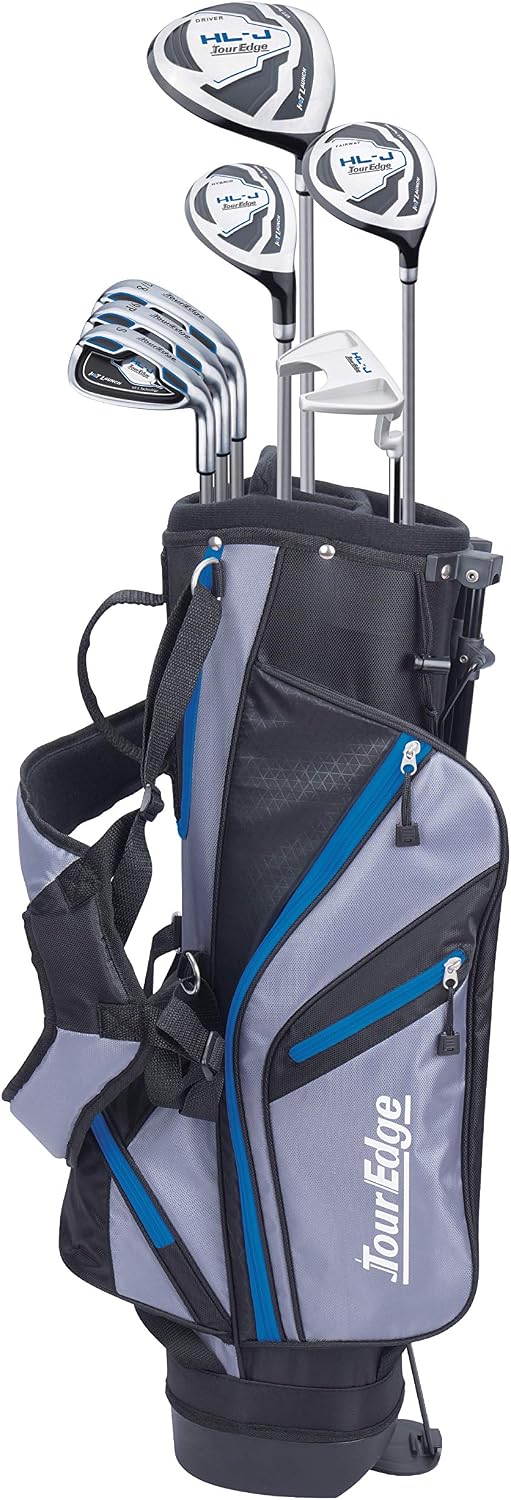 Tour Edge HL-J Junior Complete Golf Set w/ Bag, Left Hand – Royal Blue, Ages 11-14 Yrs, 8 Piece Set