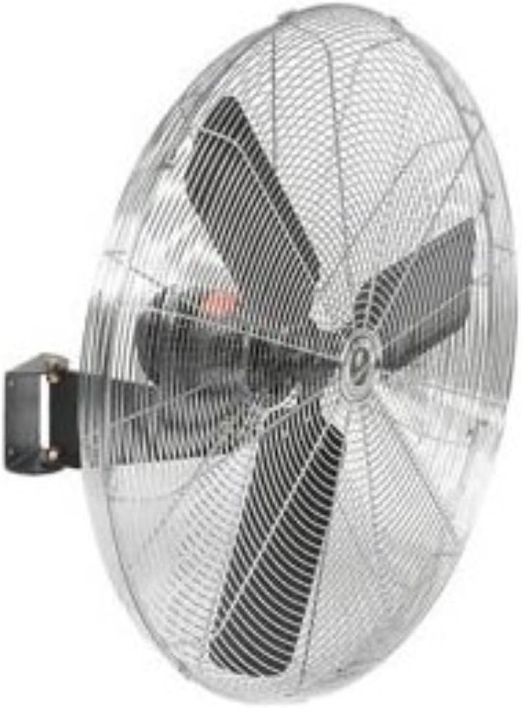 TPI CACU24-W 24” Wall Mount Commercial Fan, Non-Oscillating, Heavy Duty Industrial Indoor Fan – Shop, Garage, Warehouse