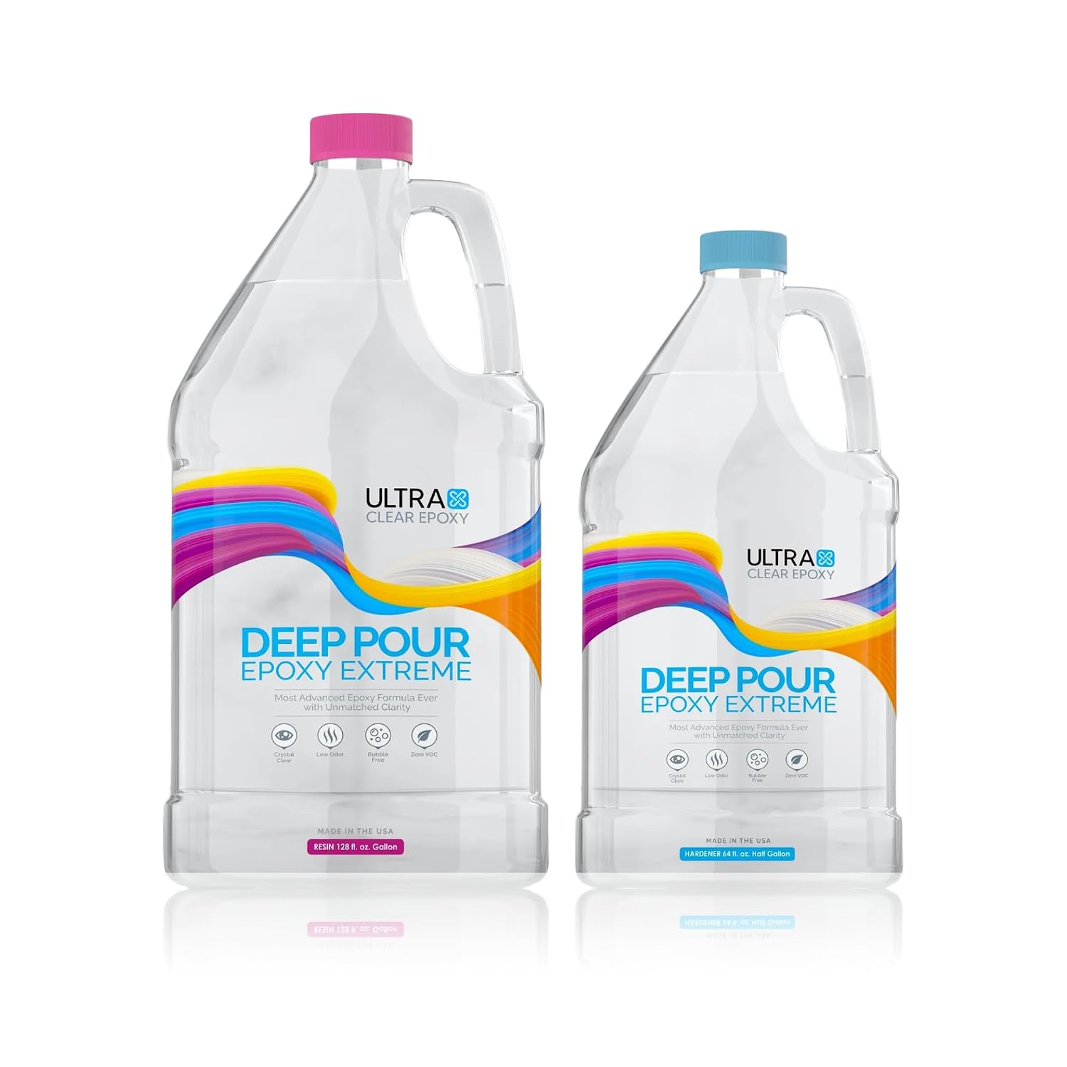 Ultra Clear Deep Pour Epoxy Resin and Hardener for Countertops, River Tables (3 Gallons)
