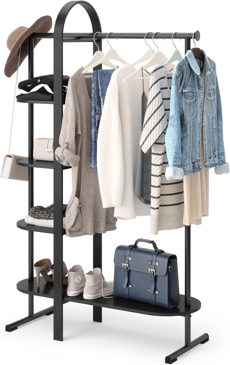 Umbra Bellwood 15” Solid Wood Clothing Rack, Black