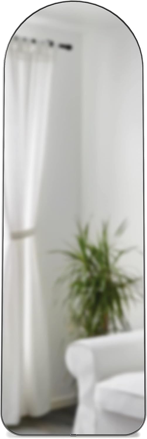 Umbra Hubba Arched Floor Mirror 62″x20″, Titanium Frame – Wall-Mount or Leaning Mirror for Bedroom, Bathroom, Entryway