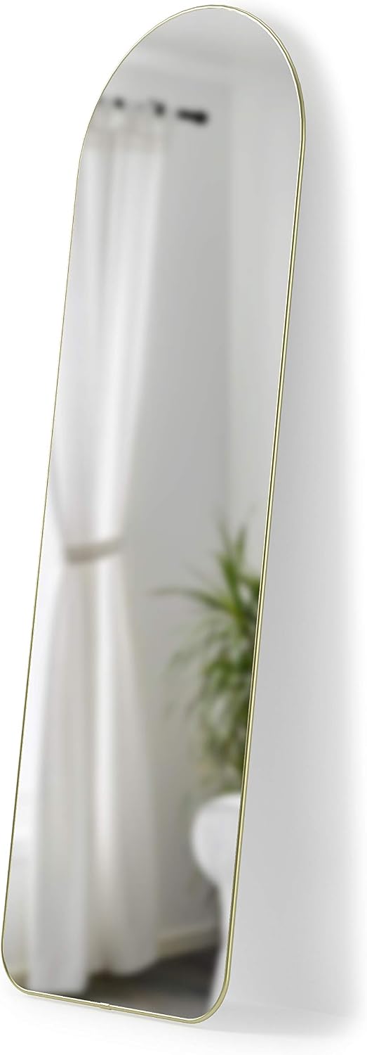 Umbra Hubba Arched Leaning Mirror 20″x62″, Brass