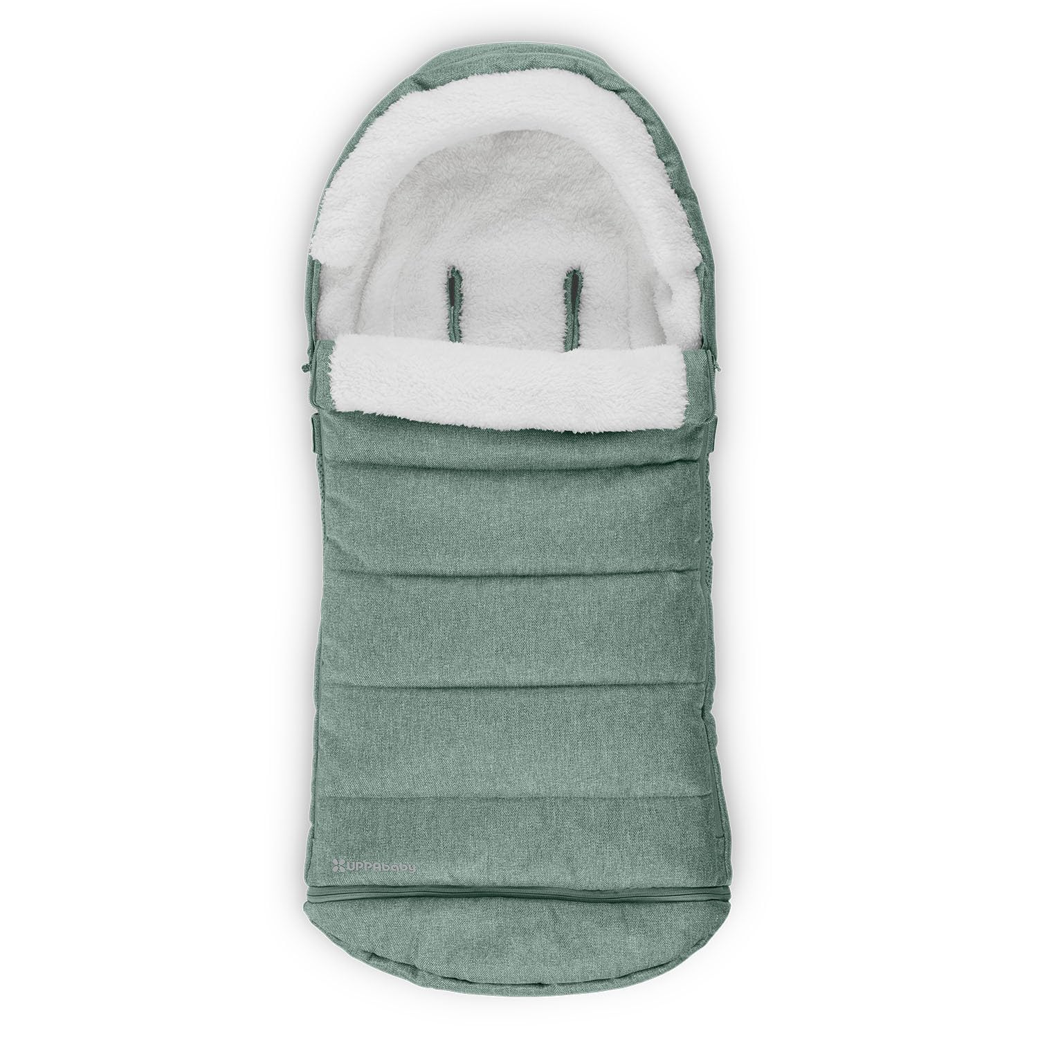 UPPAbaby CozyGanoosh Footmuff – Easily Attaches to UPPAbaby Strollers – Ultra-plush, Weather-Proof – Winter Stroller Cover – Gwen (Green Mélange)