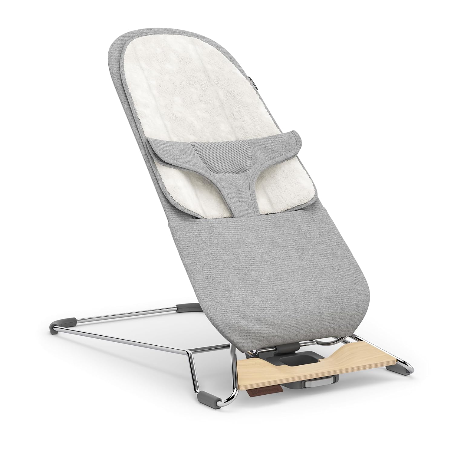 UPPAbaby Mira 2-in-1 Bouncer and Seat – Stella (Grey Melange / Silver Frame / Maple Wood)