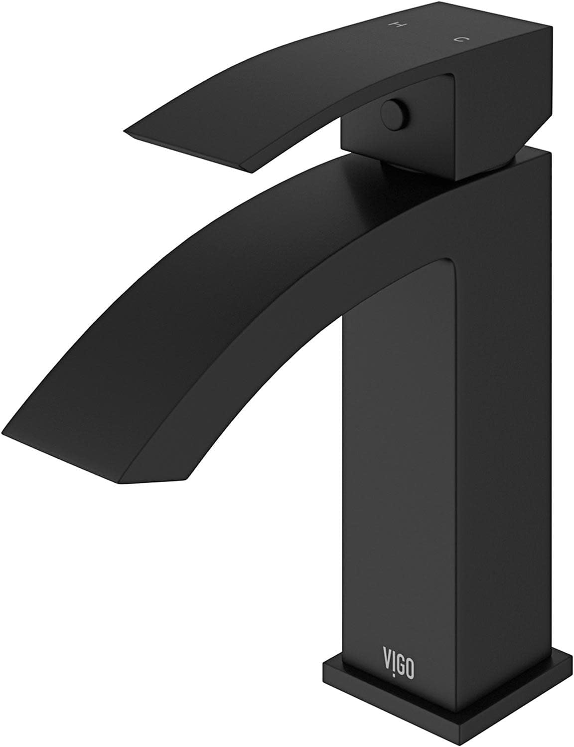 VIGO VG01015MB 7″ H Satro Matte Black Single-Handle Single Hole Vessel Deck-Mount WaterSense Waterfall Bathroom Sink Faucet