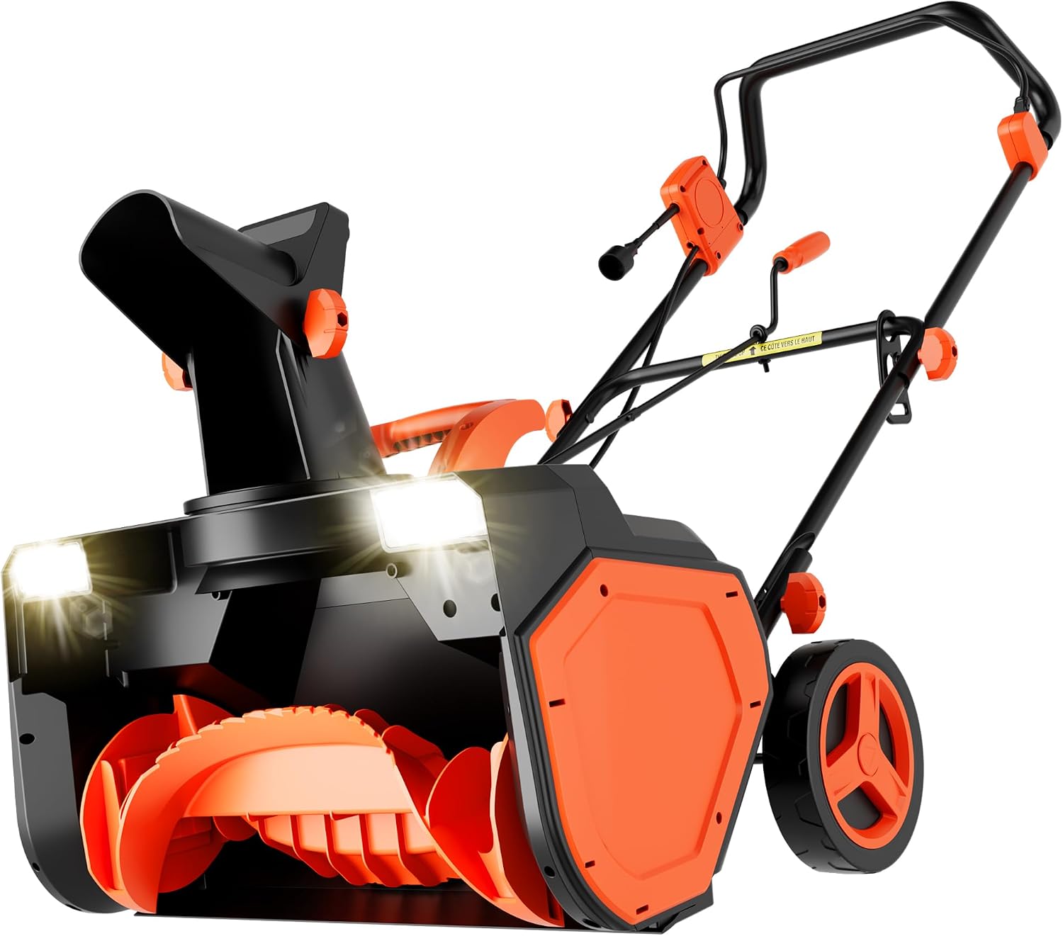 VOLTASK 23-Inch Electric Corded Snow Blower, 180-degree Adjustable Chute Walk-Behind Snow Blower with 25ft Throwing Distance, 15 Amp/3500RPM Motor