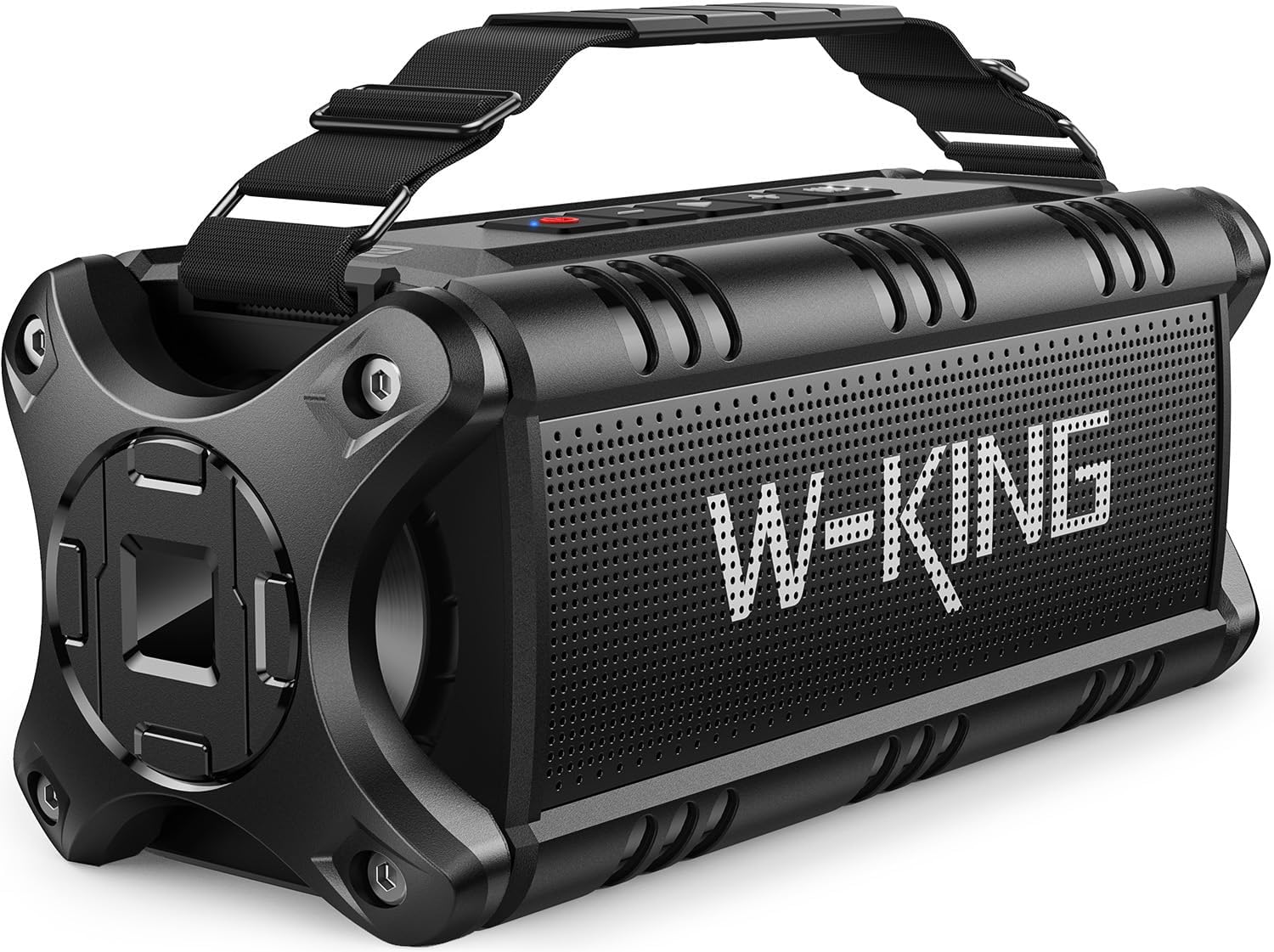 W-KING Bluetooth Speaker, 90W Max Portable Outdoor Speaker Loud, IPX6 Waterproof/50W Deep Bass Subwoofer/40H/EQ/Dual Pairing/TF/AUX – All Black
