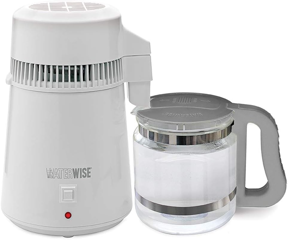 Waterwise 4000, Countertop Water Distiller System for Home and Office, 1 Gallon Glass Collector Bottle