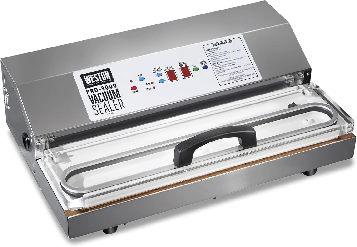 Weston Pro 3000 Vacuum Sealer – Commercial Grade, 935W, Extra-Wide 15″ Sealing Bar, Programmable LED Controls, Stainless Steel