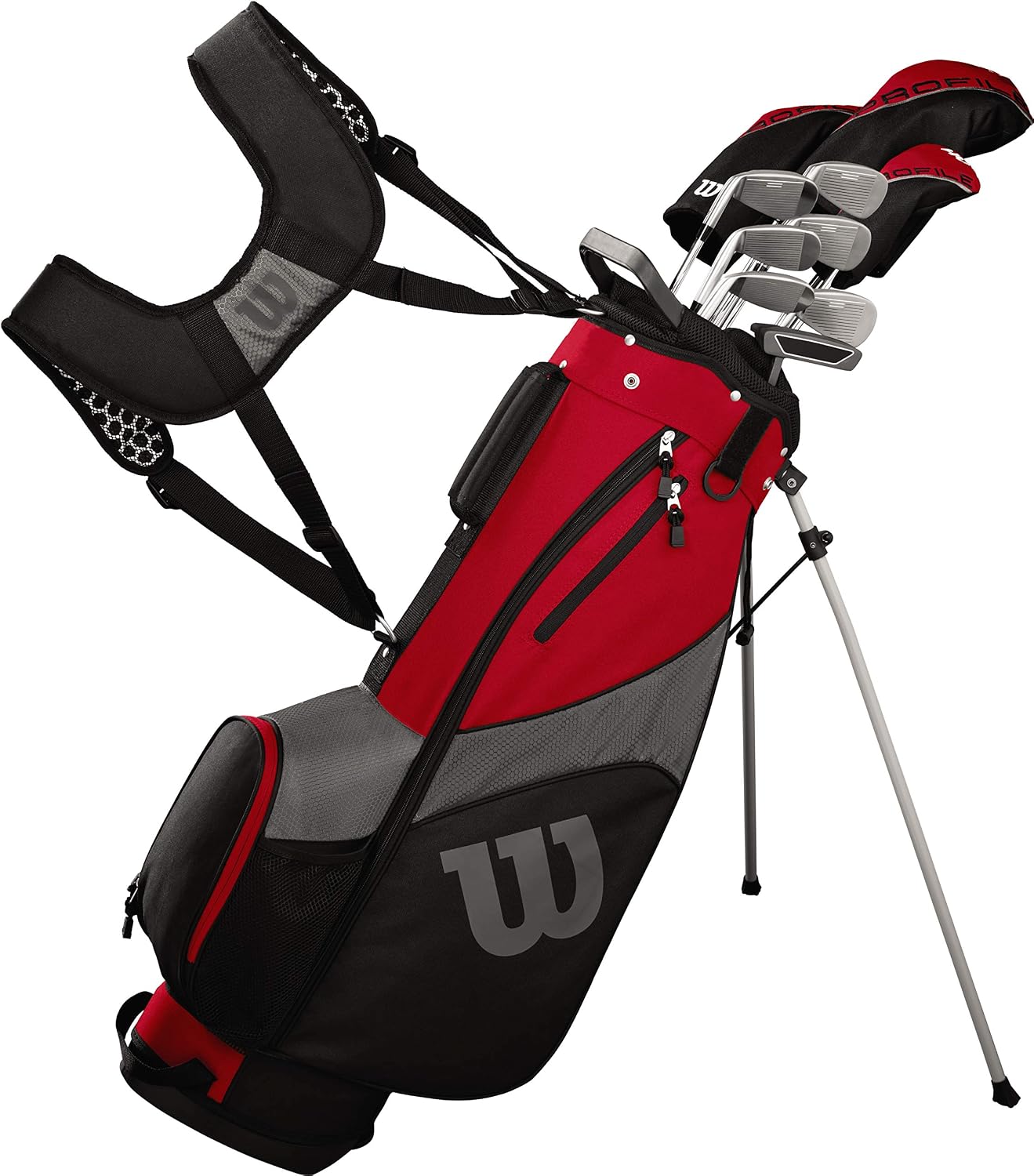 WILSON Men’s Profile SGI Complete Golf Club Package Set – Men’s and Senior – Tall, Right Hand, Red/Grey/Black