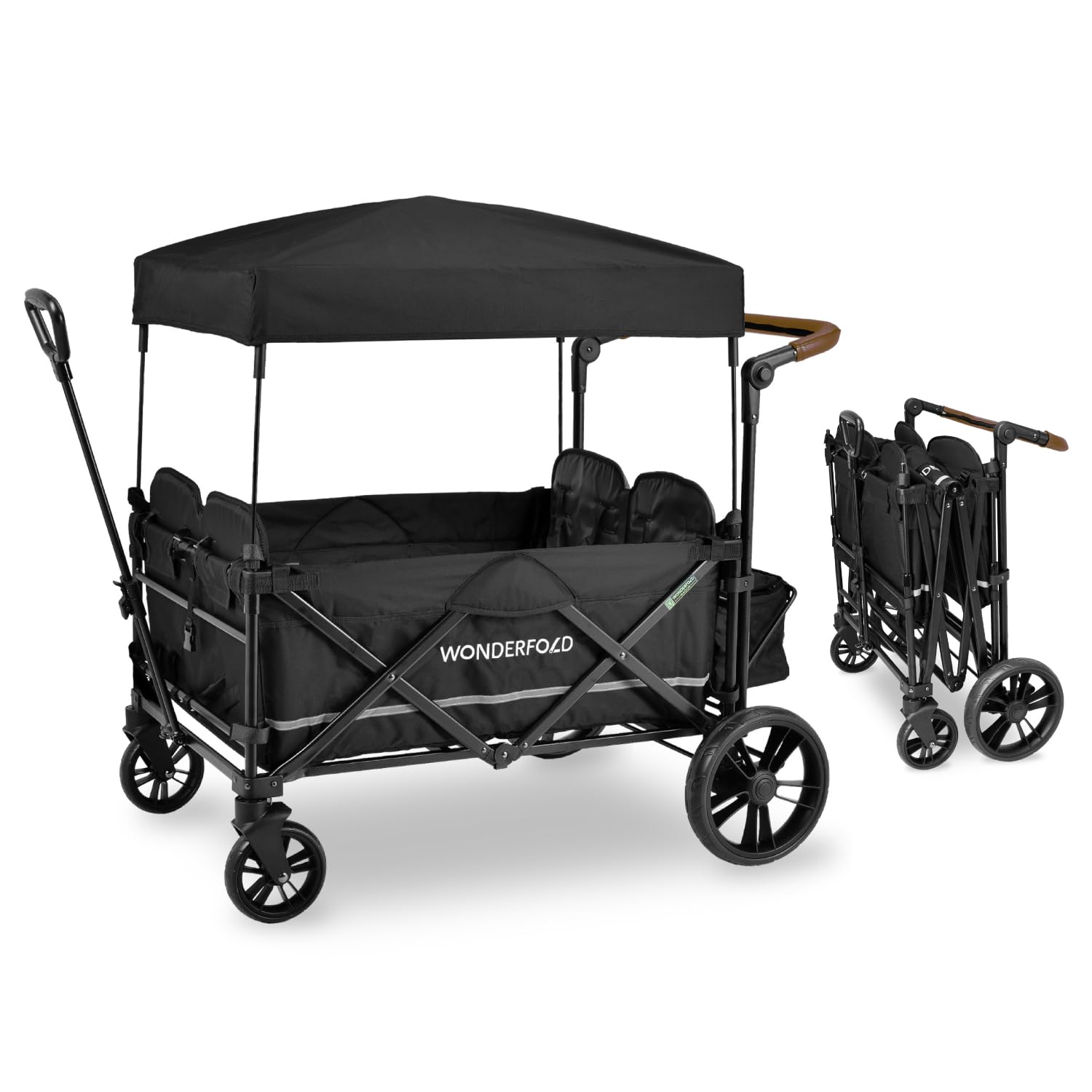 WONDERFOLD X4 Push & Pull Stroller Wagon (4 Seater) – Black