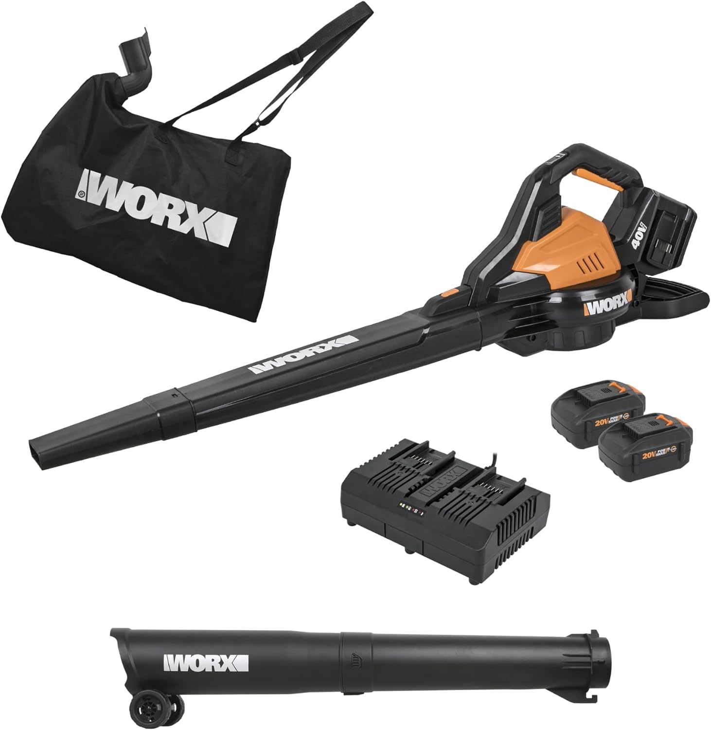 WORX WG583 40V 340 CFM 210 MPH Leaf Blower /Mulcher / Vacuum