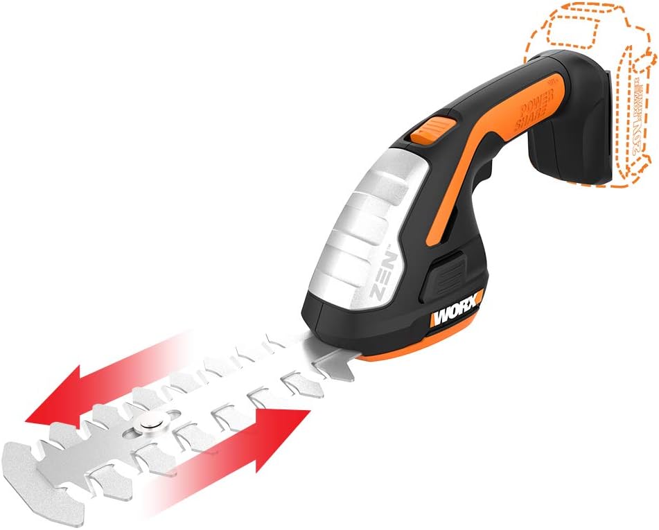 WORX WG801.9 20V Power Share 4″ Cordless Shear and 8″ Shrubber Trimmer (Tool Only)