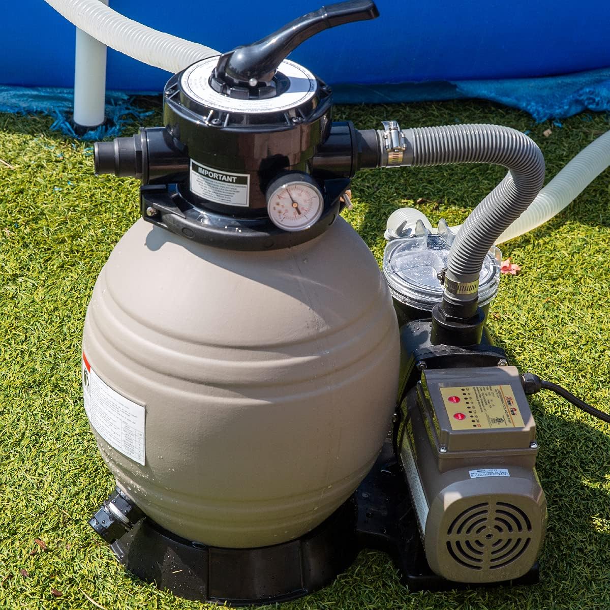 XtremepowerUS 13″ Sand Filter Pump for Above Ground Swimming Pool Sand Filters Pool