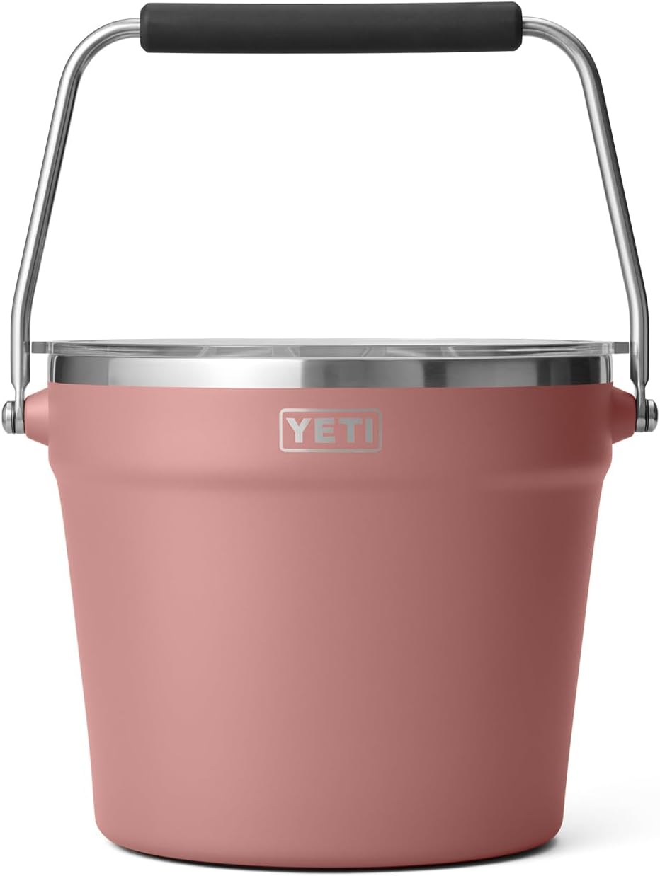 YETI Beverage/Ice Bucket, Holds 6 Longnecks or 3 Bottles of Wine – Sandstone Pink