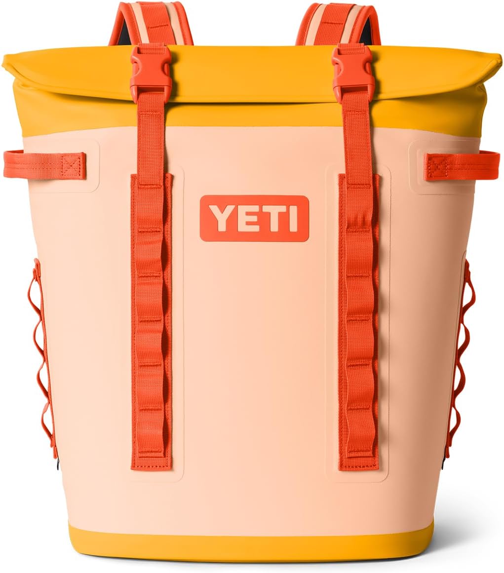 YETI Hopper M Series Backpack Soft Sided Coolers with MagShield Access M20 – Peach/Beekeeper