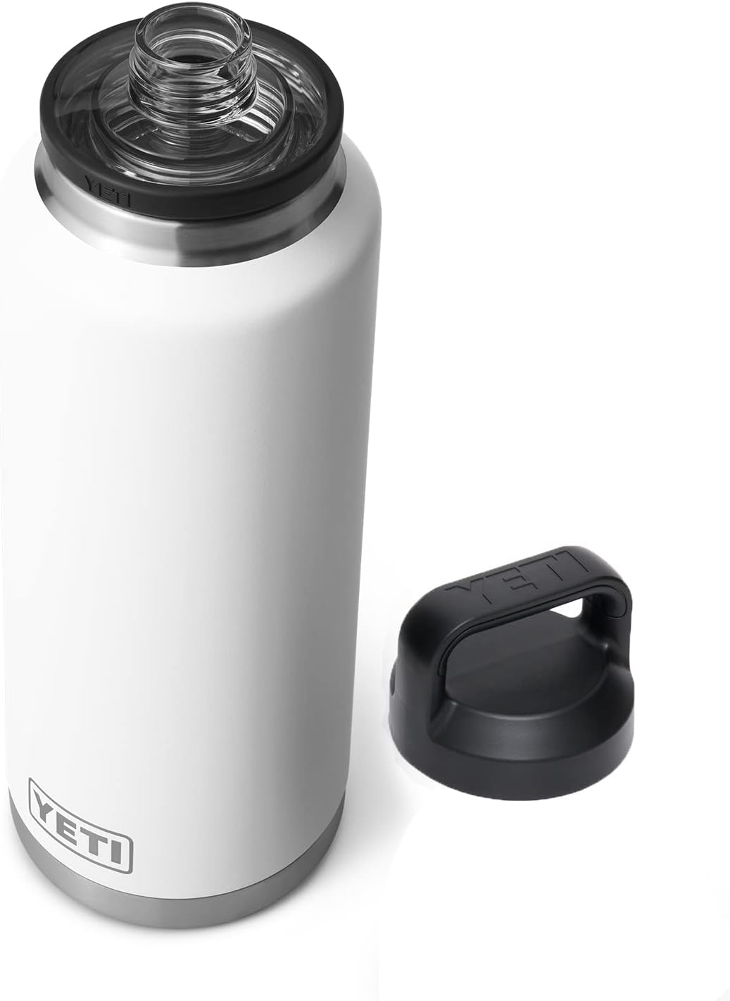 YETI Rambler 46 oz Bottle, Vacuum Insulated, Leakproof, Stainless Steel with Chug Cap – White