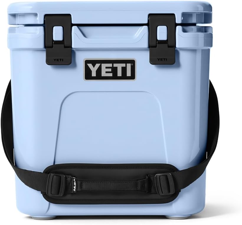 YETI Roadie 24 2.0 Hard Cooler with DoubleDuty Shoulder Strap and Drain Plug – Big Sky Blue