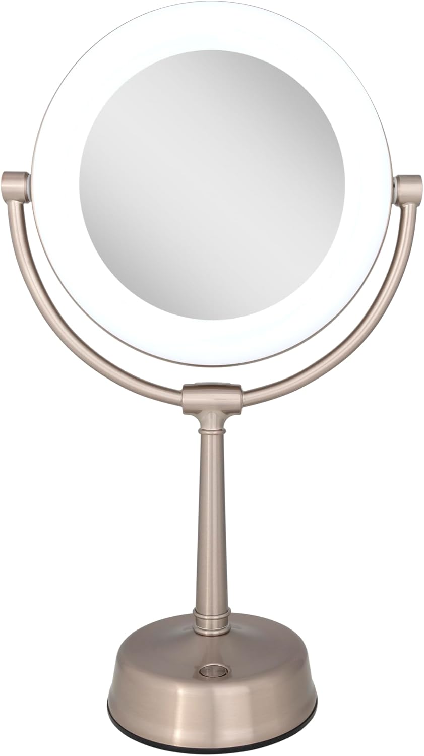 Zadro 12″ Lexington LED Lighted Makeup Mirror with Magnification & Infinity Dimmer Touch Pad (Large | 12″ x 20.75″ | 10X/1X, Rose Gold)