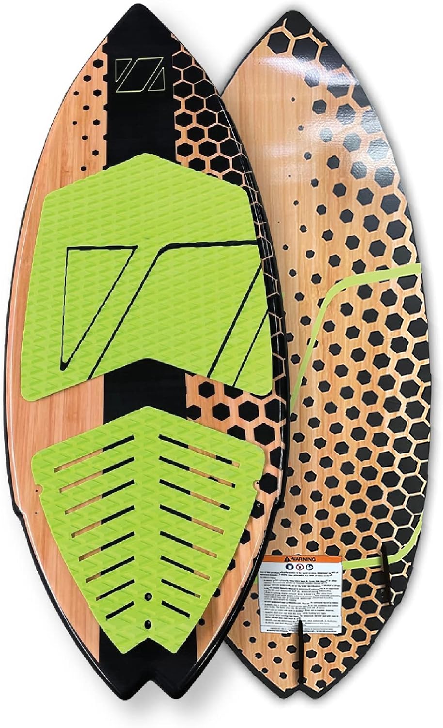 ZUP 4’11” WAKESURF Wakeboard with EVA Foam Grip Pad, Kneeboard, Wakeskate, Water Sports and Surf Board, Green Goblin