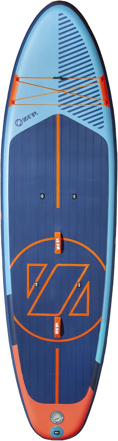 ZUP Helios 10.6 Inflatable Stand-Up Paddleboard (iSUP) with Paddle, Pump, Leash, Fin & Backpack Bag – Lava