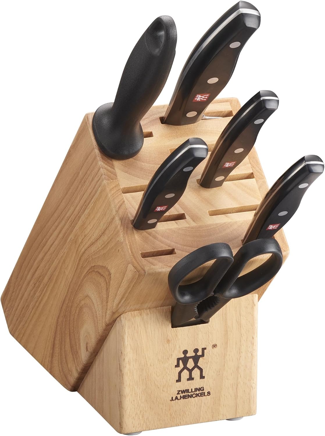 ZWILLING Twin Signature 7-Piece German Knife Set with Block, Razor-Sharp